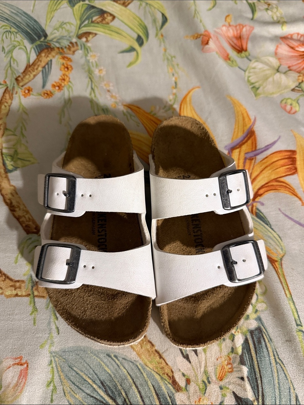 Birkenstock White Two-Buckle Kids Sandals
